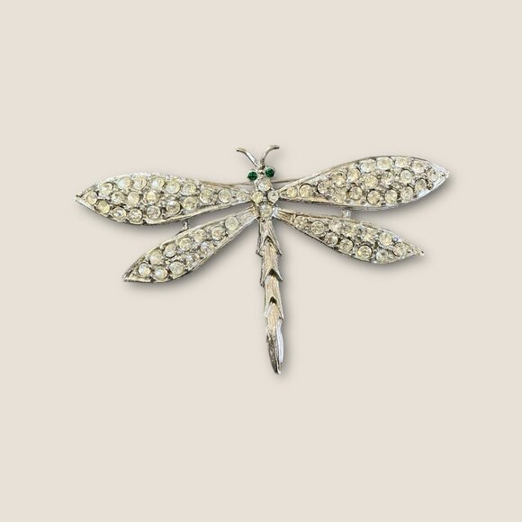 Lot Of 4 Dragonfly Brooch Pins With Rhinestones & Metallic Finishes - Picture 3 of 5